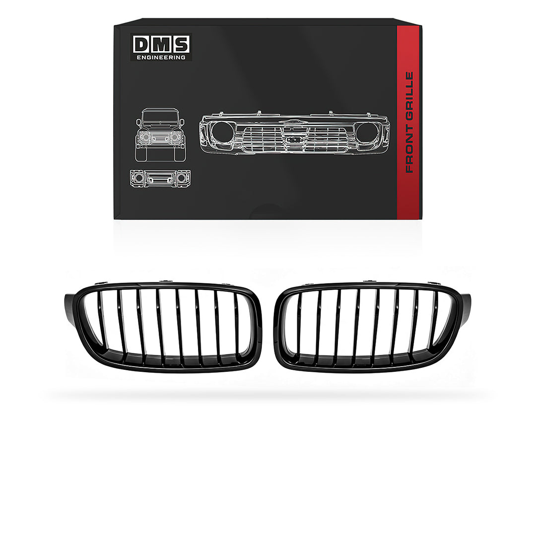 BMW 3 Series F30 / F31 (2012 - 2018) Gloss Black / Matt Black M Sport Style Front Bumper Bar Kidney Grille