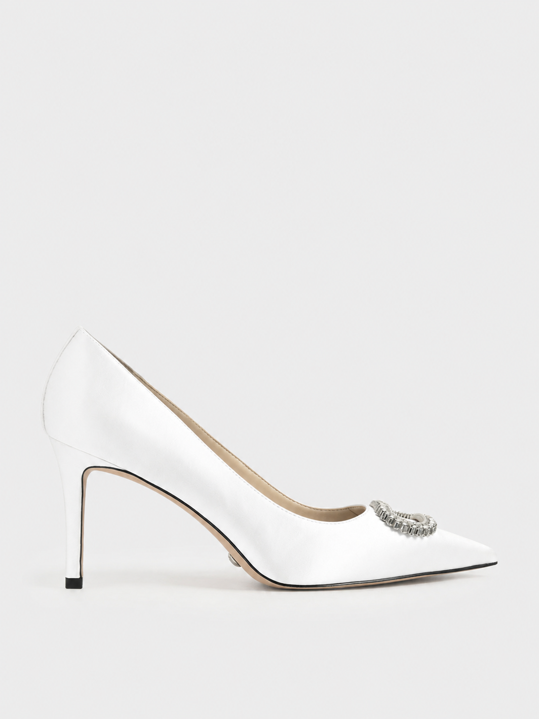 Satin Embellished Pumps