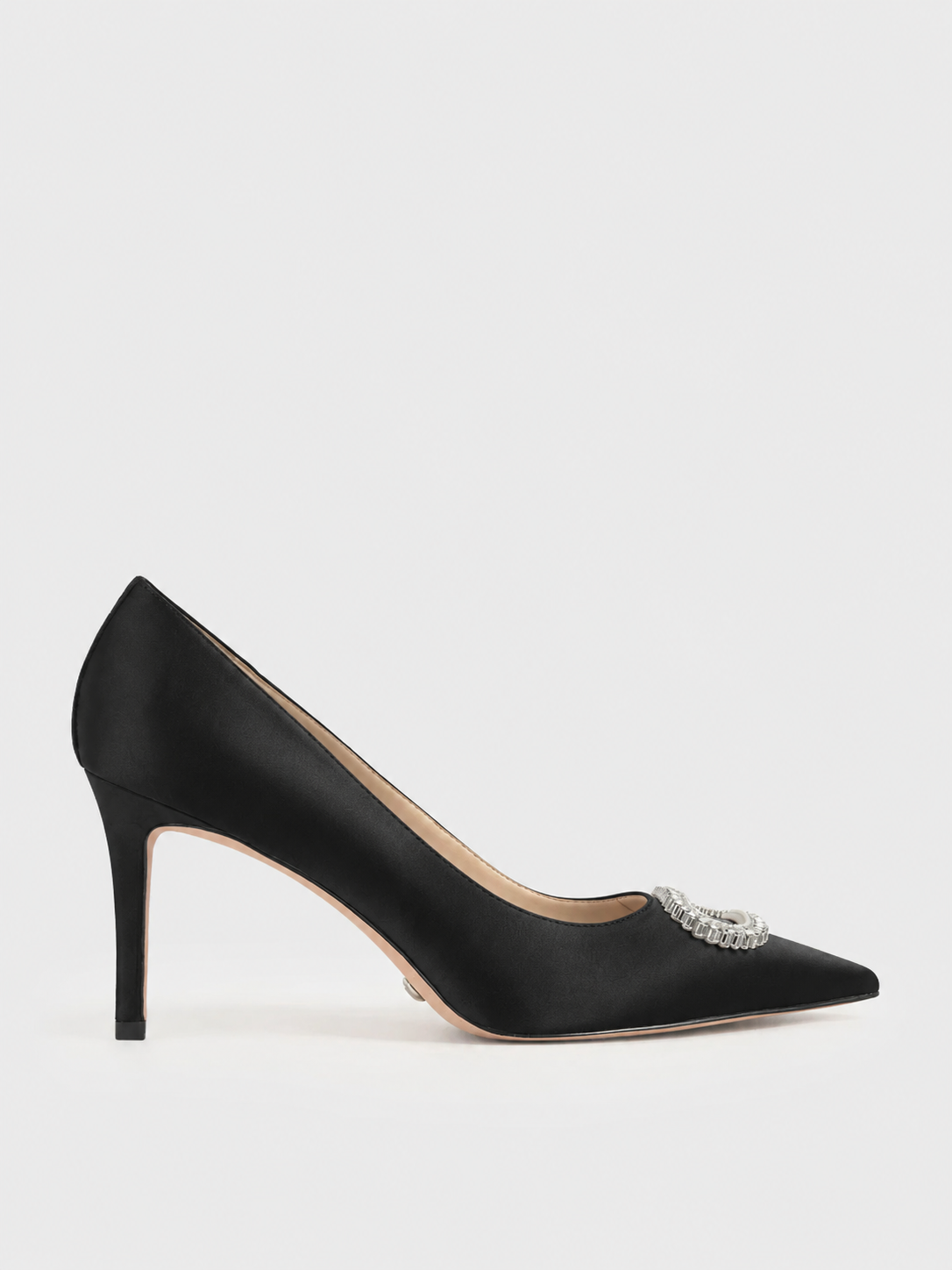 Satin Embellished Pumps