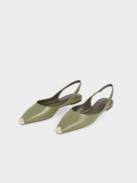 Espadrille Toe Cap Slingback Flats