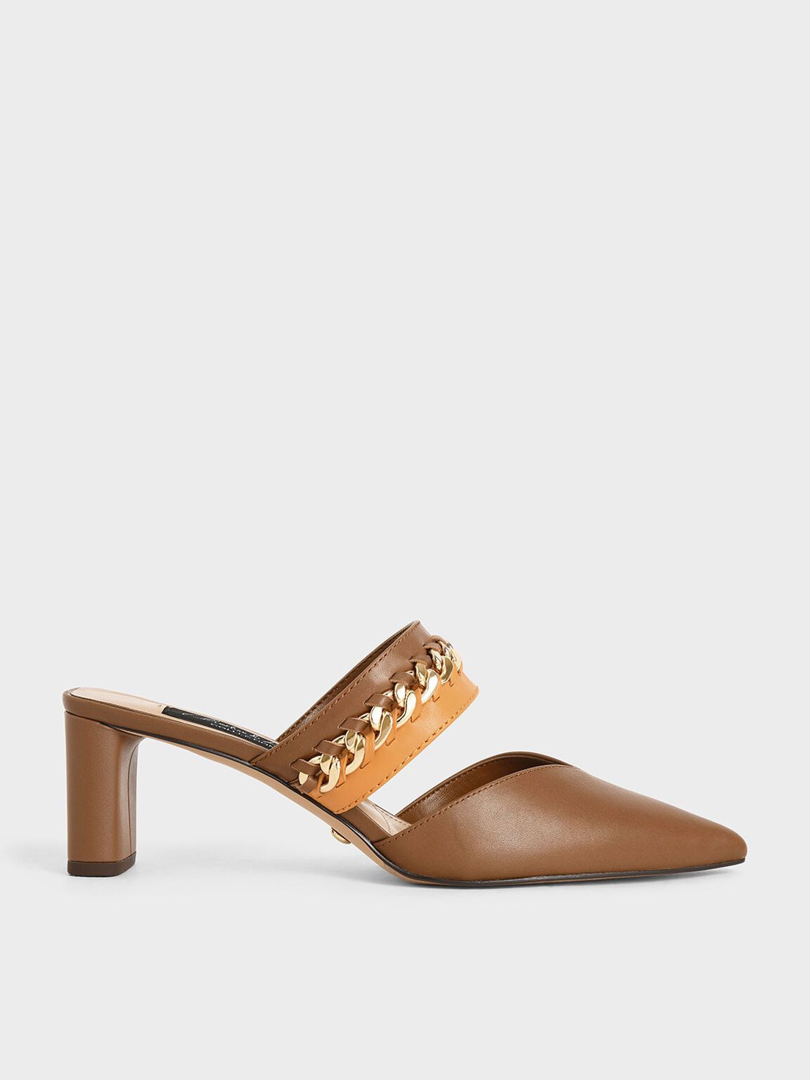Leather Chain-Link Mules