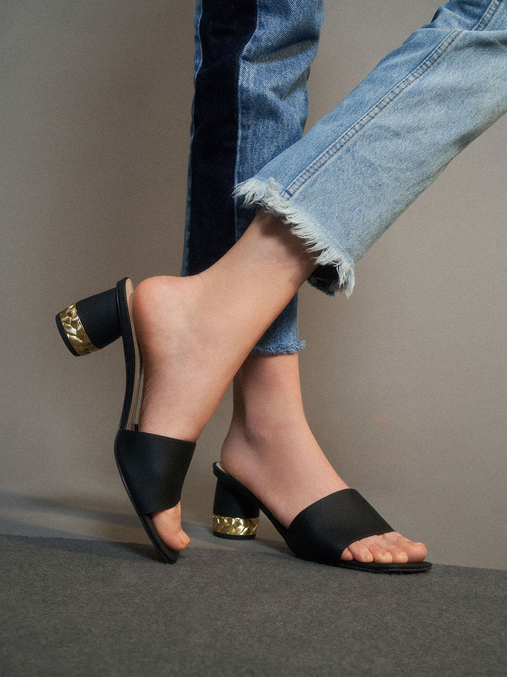 Metallic Accent Mules