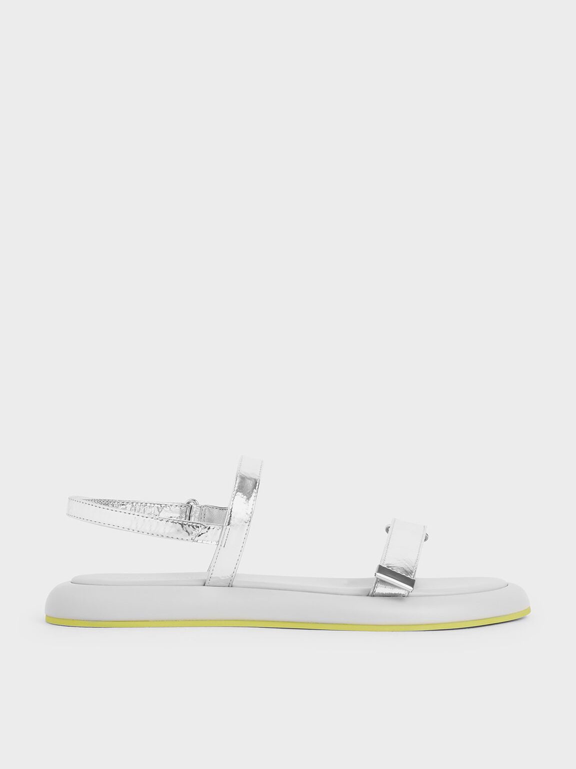 Metallic Velcro Strap Sandals
